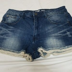 High rise jean shorts